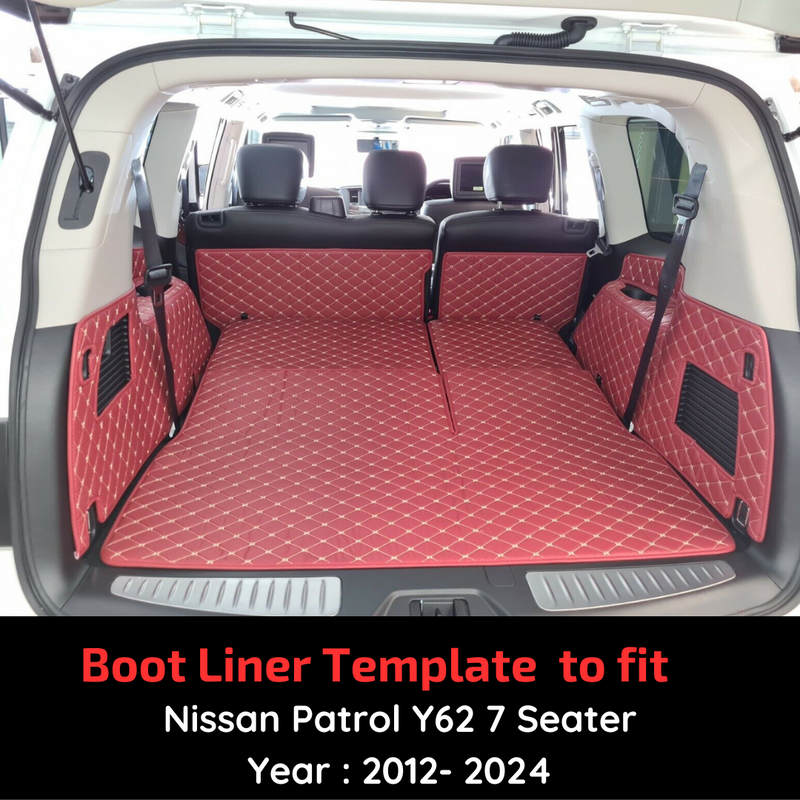 CarLux™  Custom Made Boot Liner For Nissan Patrol 7 Seats Y62 2012- Current