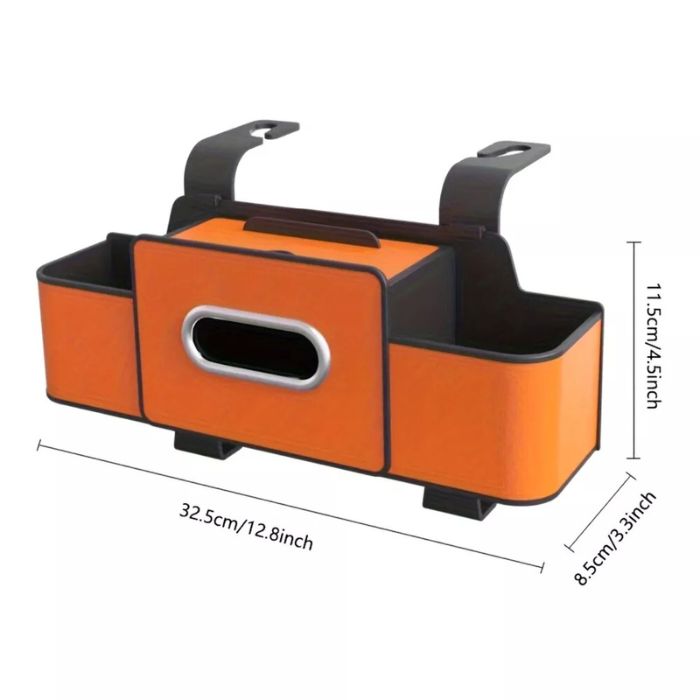 Car Back Seat Storage Bag with Cup And Tissue Compartments