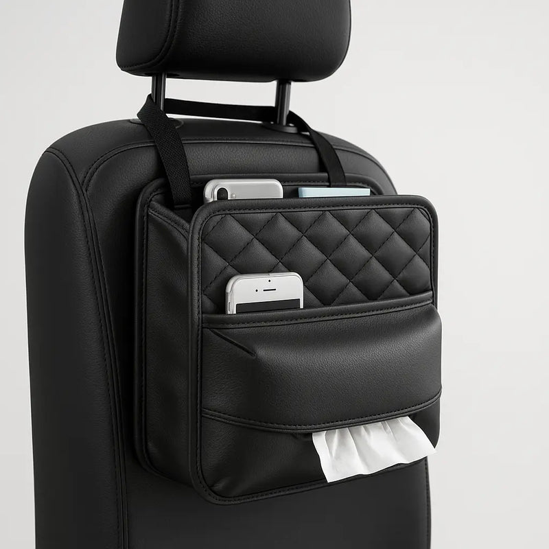 Car Back Seat Organiser With Tissue Dispenser
