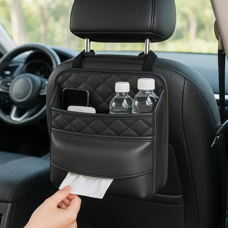 Car Back Seat Organiser With Tissue Dispenser