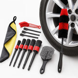 Car Cleaning and Detailing Brush Set for tyres and car