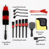 Car Cleaning and Detailing Brush Set for tyres and car