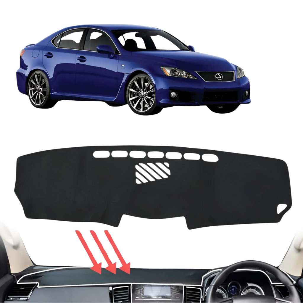 Custom Dashmat Dashboard Cover For Lexus IS250 IS350 2006-2011 - Black W/Black Line