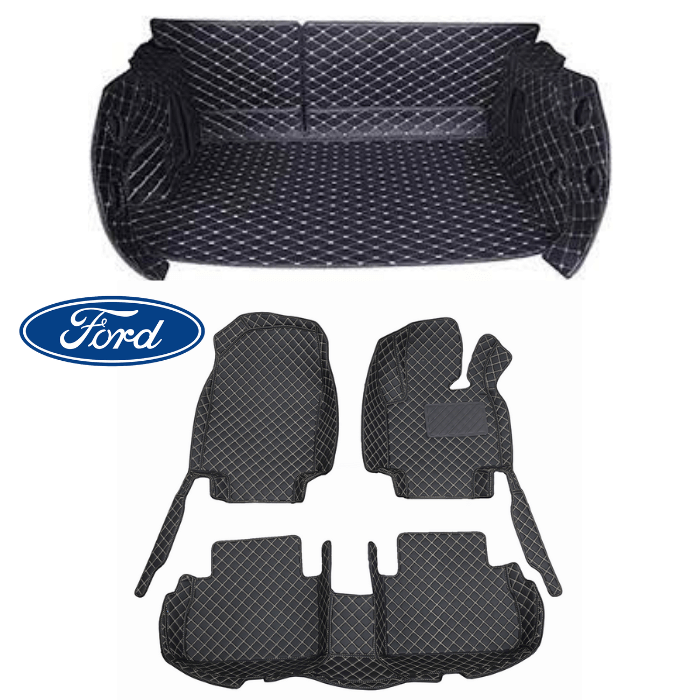 CarLux™ Complete Floor Protection Set: 3D Boot Liner and Car Mats For Your Ford