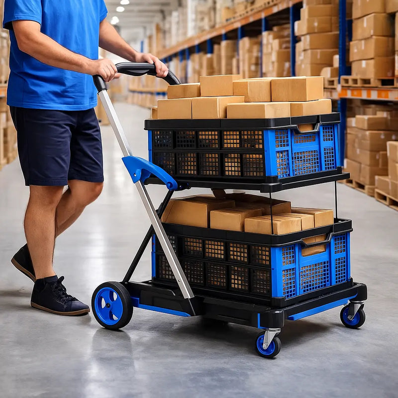 Foldable Shopping Trolley Cart Heavy‑Duty Shopping And Utility