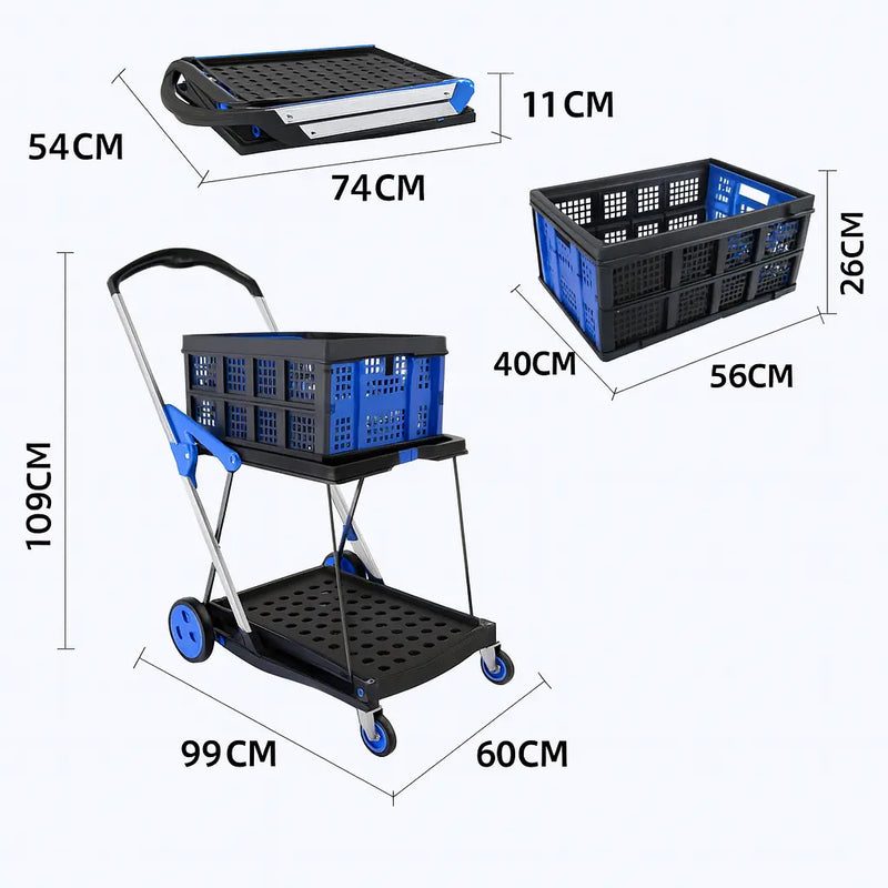 Foldable Shopping Trolley Cart Heavy‑Duty Shopping And Utility