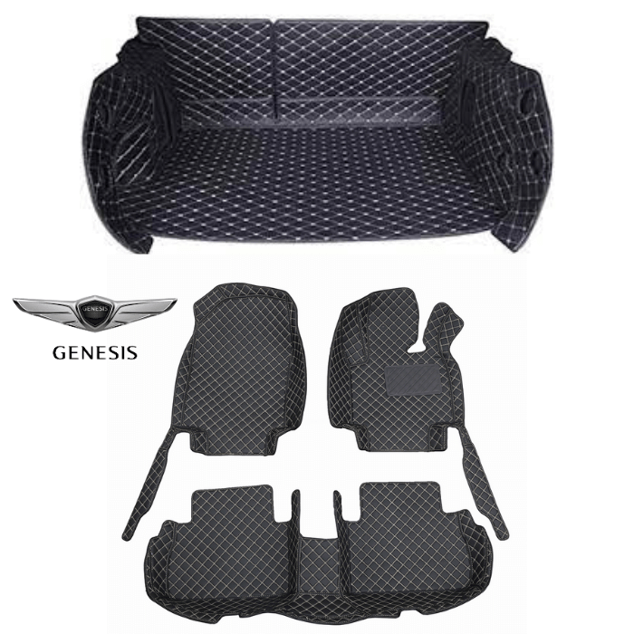 CarLux™ Complete Floor Protection Set: 3D Boot Liner and Car Mats For Your Genesis