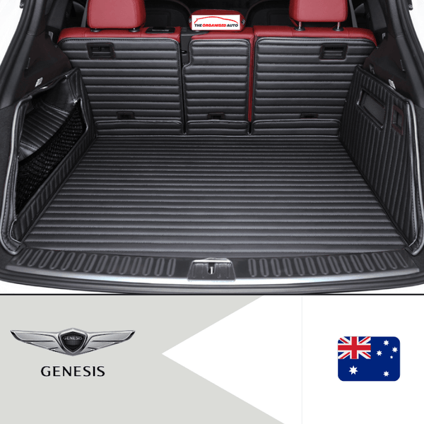 CarLux™ Custom Made Nappa PU Leather Trunk Boot Mats Liner For Genesis