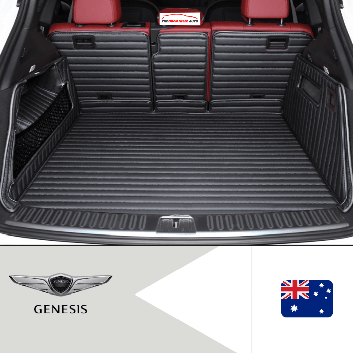 CarLux™  Custom Made Nappa PU Leather Trunk Boot Mats Liner For Genesis