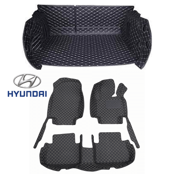 CarLux™ Complete Floor Protection Set: 3D Boot Liner and Car Mats For Your Hyundai