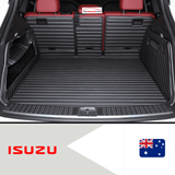 CarLux™  Custom Made Nappa PU Leather Trunk Boot Mats Liner For Isuzu