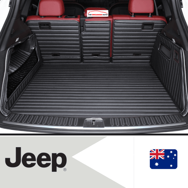 CarLux™ Custom Made Nappa PU Leather Trunk Boot Mats Liner For Jeep