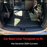 CarLux™ Custom Made Nappa PU Leather Trunk Boot Mats Liner For KIA