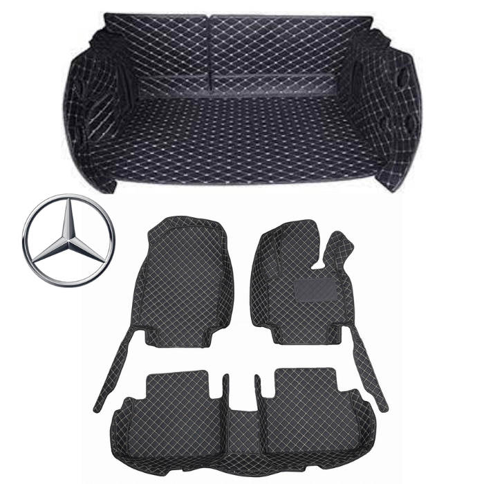CarLux™ Complete Floor Protection Set: 3D Boot Liner and Car Mats For Your Mercedes Benz