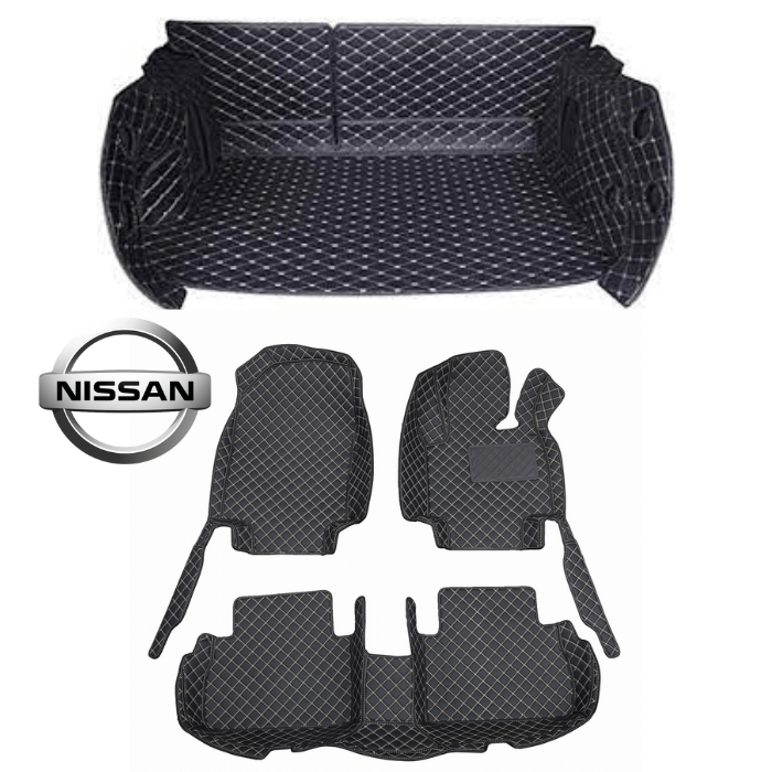 CarLux™ Complete Floor Protection Set: 3D Boot Liner and Car Mats For Your Nissan