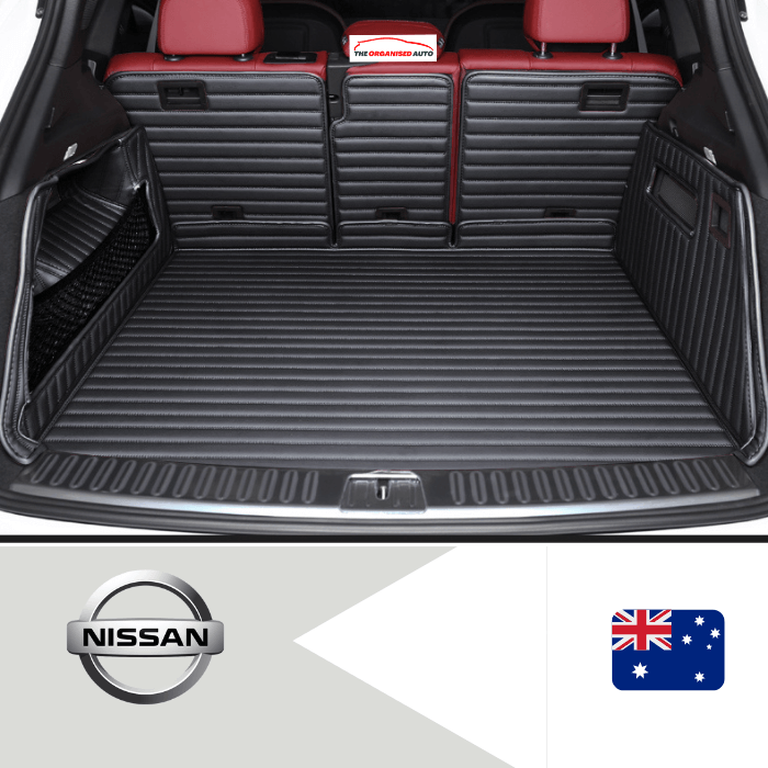 CarLux™ Custom Made Nappa PU Leather Trunk Boot Mats Liner for Nissan