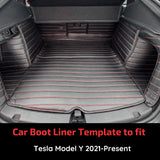 CarLux™ Custom Made Nappa PU Leather Trunk Boot Mats Liner For Tesla