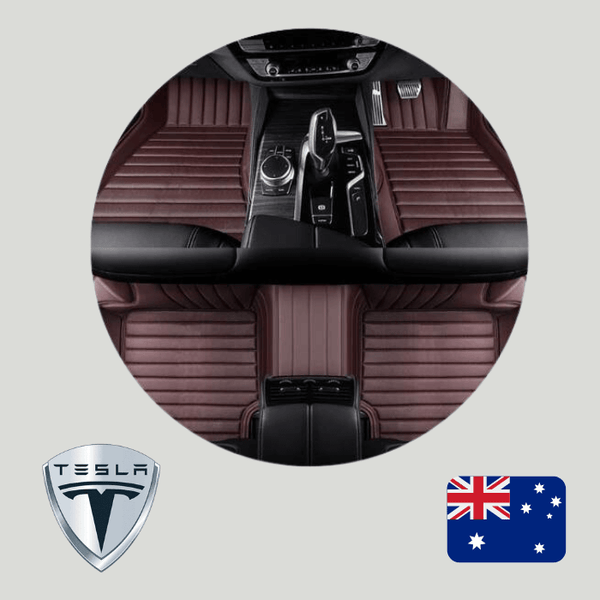 CarLux™ Custom Made Nappa PU Leather Car Floor Mats for Tesla