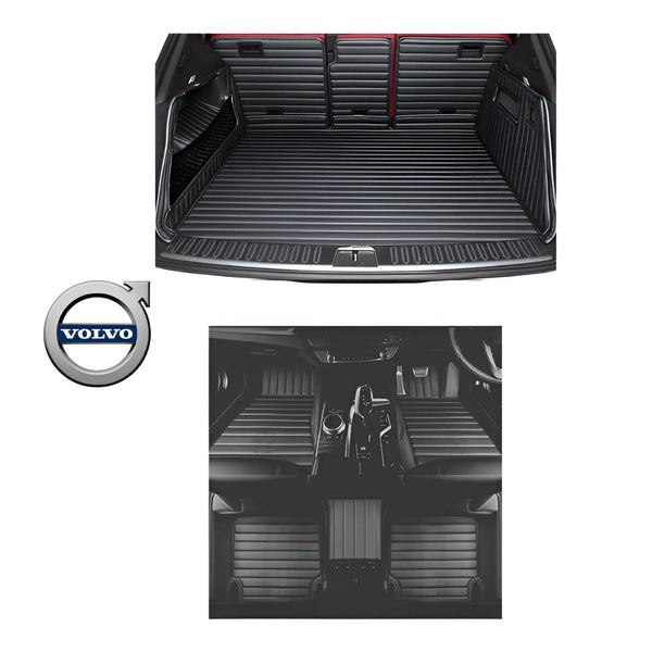 CarLux™ Complete Floor Protection Set Nappa PU 3D Boot Liner and Car Mats For Your Volvo