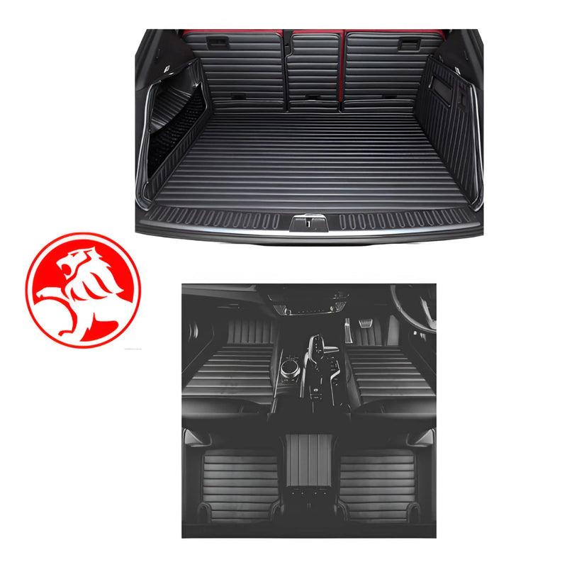 CarLux™ Complete Floor Protection Set Nappa PU 3D Boot Liner and Car Mats For Your Holden