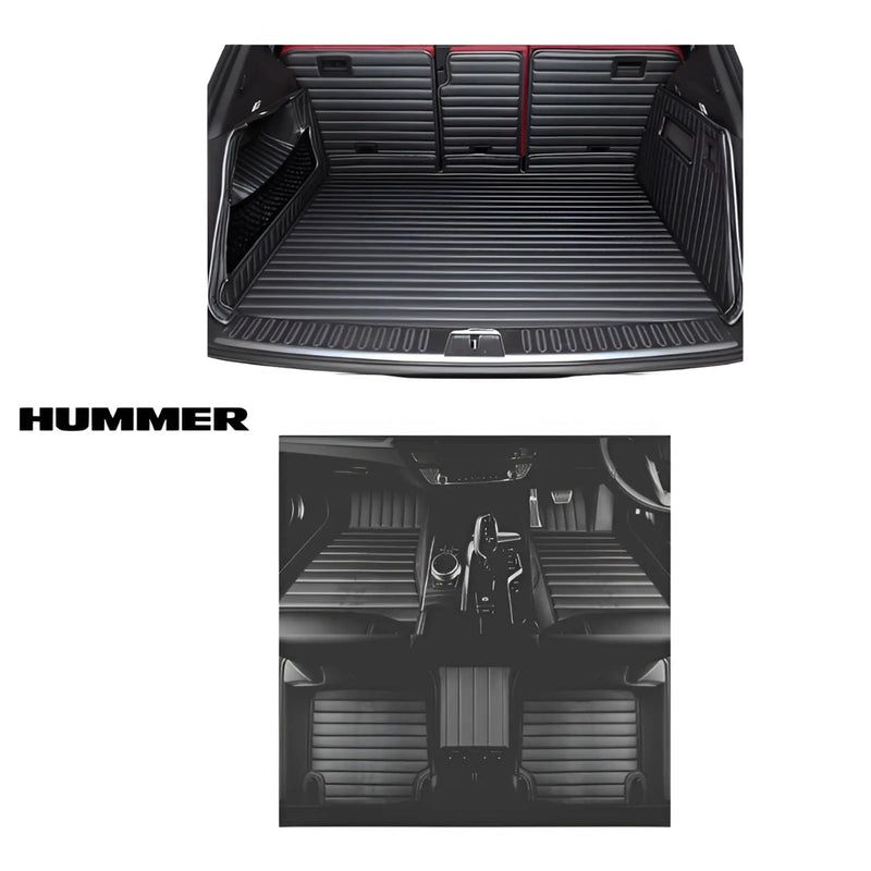 CarLux™ Complete Floor Protection Set Nappa PU 3D Boot Liner and Car Mats For Your Hummer