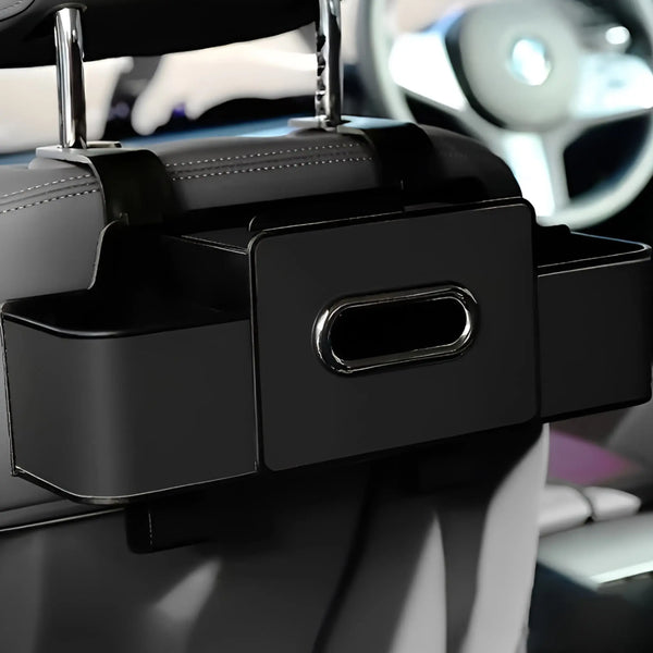 Car Back Seat Storage Bag with Cup And Tissue Compartments