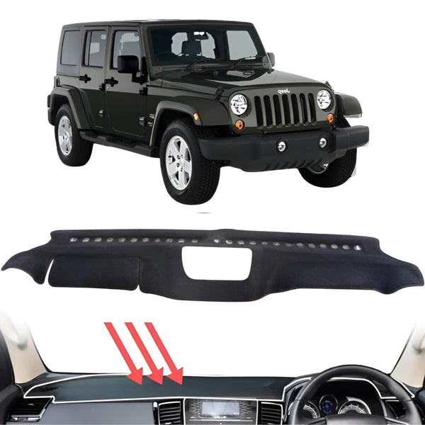 CarLux™ Black Dash Mat for Jeep Wrangler JK