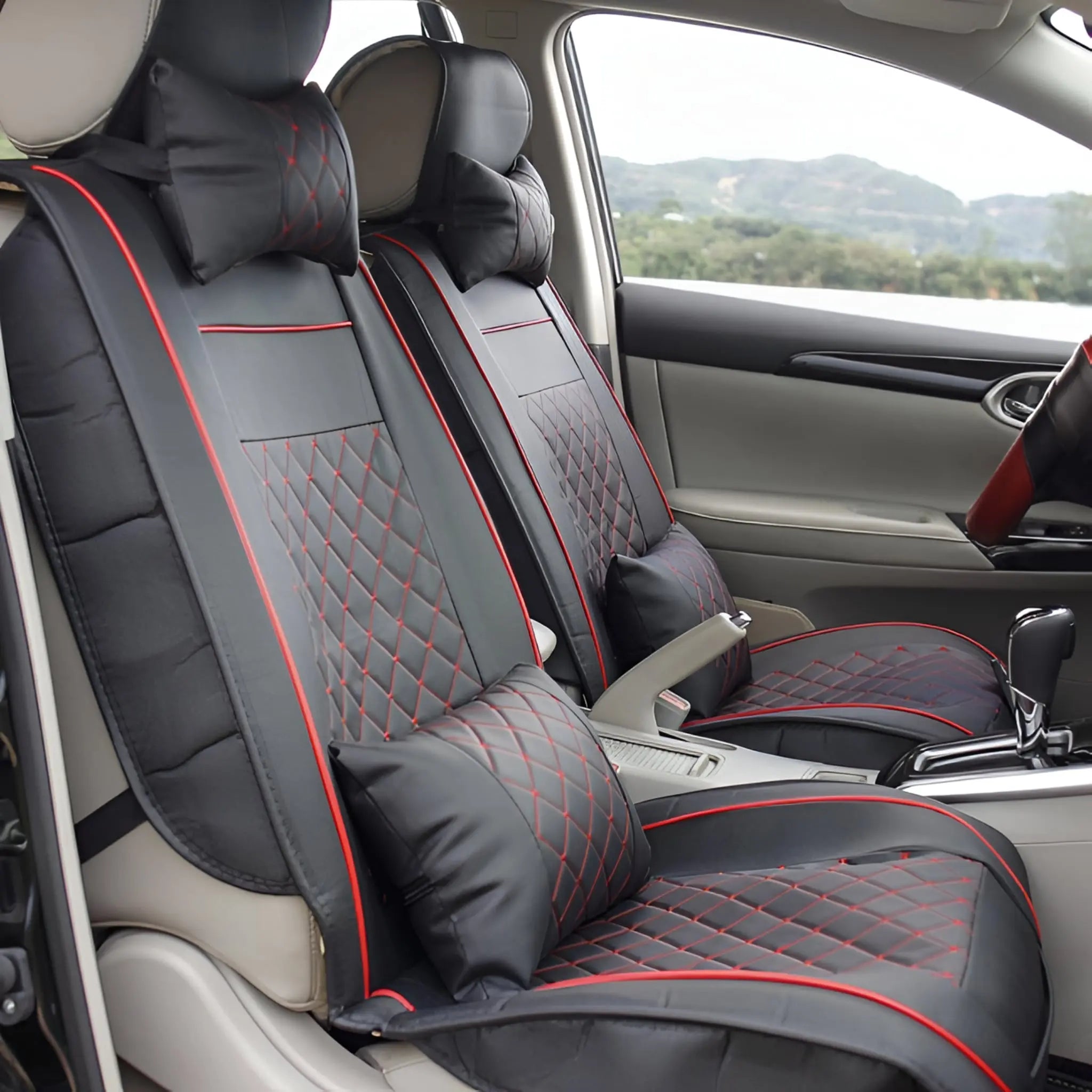 ShieldGuard™ Front and Rear Seat Covers | Diamond Pattern for Luxury ...