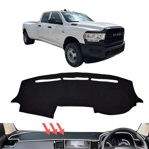 CarLux™ Black Dash Mat for Dodge Ram 5th Gen