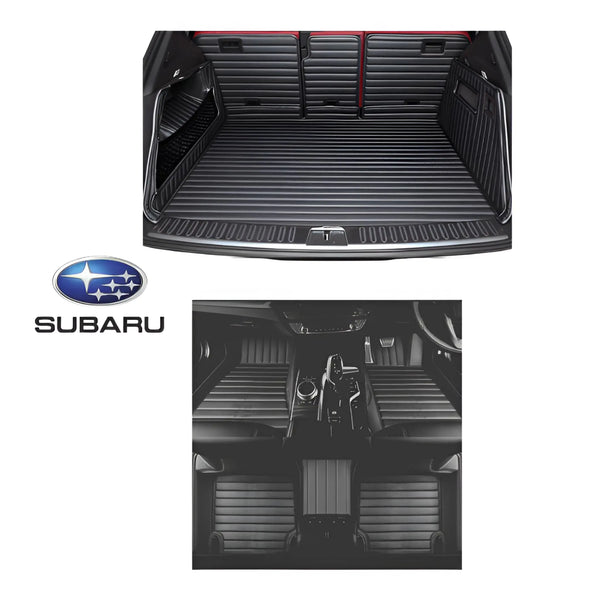 CarLux™ Complete Floor Protection Set Nappa PU 3D Boot Liner and Car Mats For Your Subaru