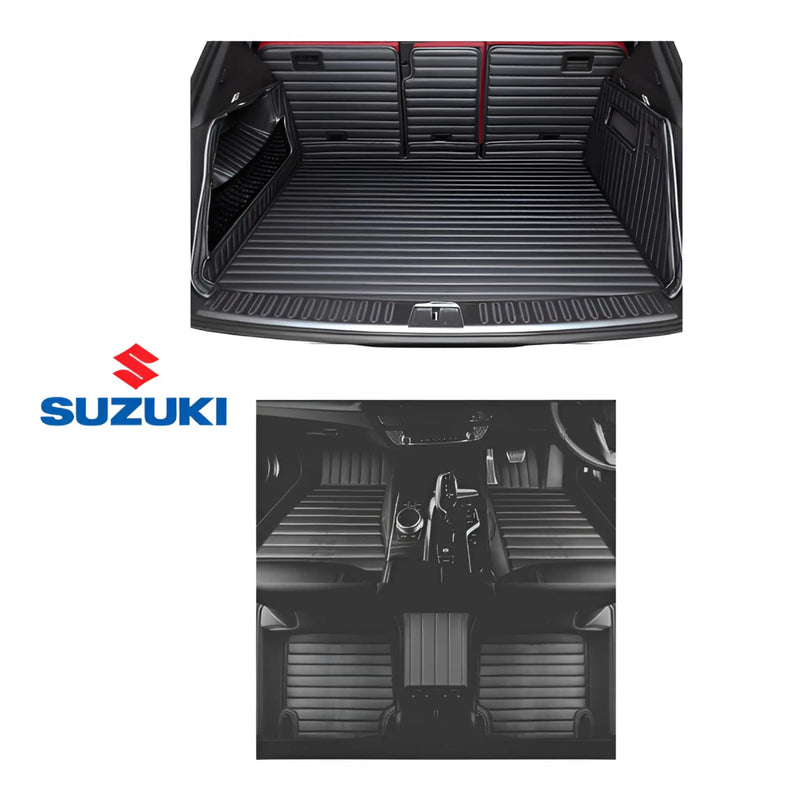 CarLux™ Complete Floor Protection Set Nappa PU 3D Boot Liner and Car Mats For Your Suzuki