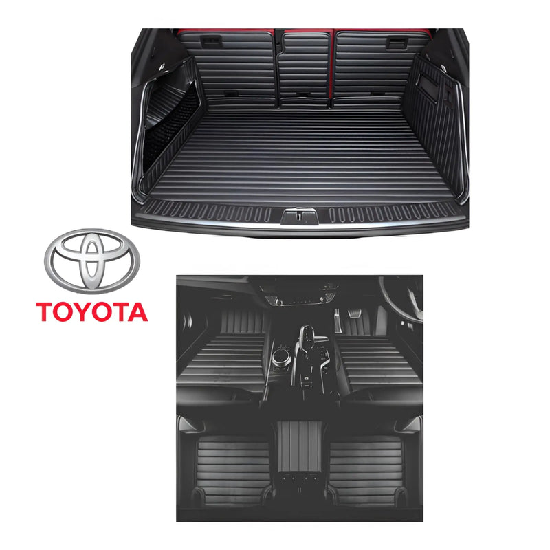 CarLux™ Complete Floor Protection Set Nappa PU 3D Boot Liner and Car Mats For Your Toyota