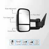 Manual Fold Extendable Tow Mirrors for 2005-2015 Toyota Hilux