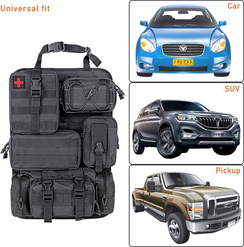 Tactical Car Seat Organiser - Molle Panel Automobile Seat Back Organisers