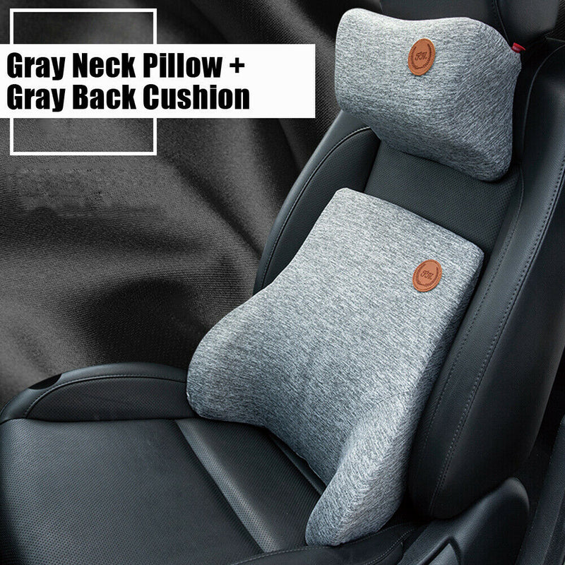 Memory Foam Car Seat Neck Headrest and Lumbar Cushion Support