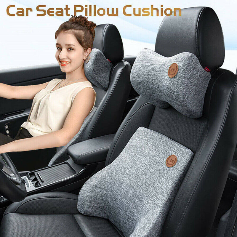 Memory Foam Car Seat Neck Headrest and Lumbar Cushion Support