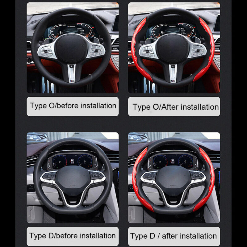 AntiSlip™ Car Steering Wheel Protector Cover Carbon Fiber Pattern Anti-Slip Breathable