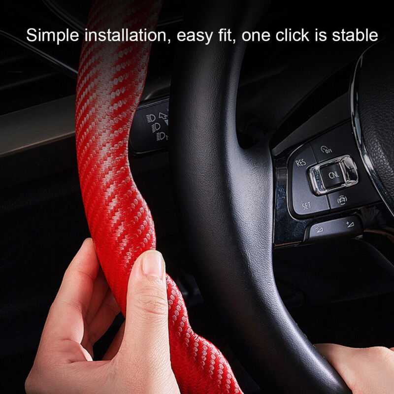 AntiSlip™ Car Steering Wheel Protector Cover Carbon Fiber Pattern Anti-Slip Breathable