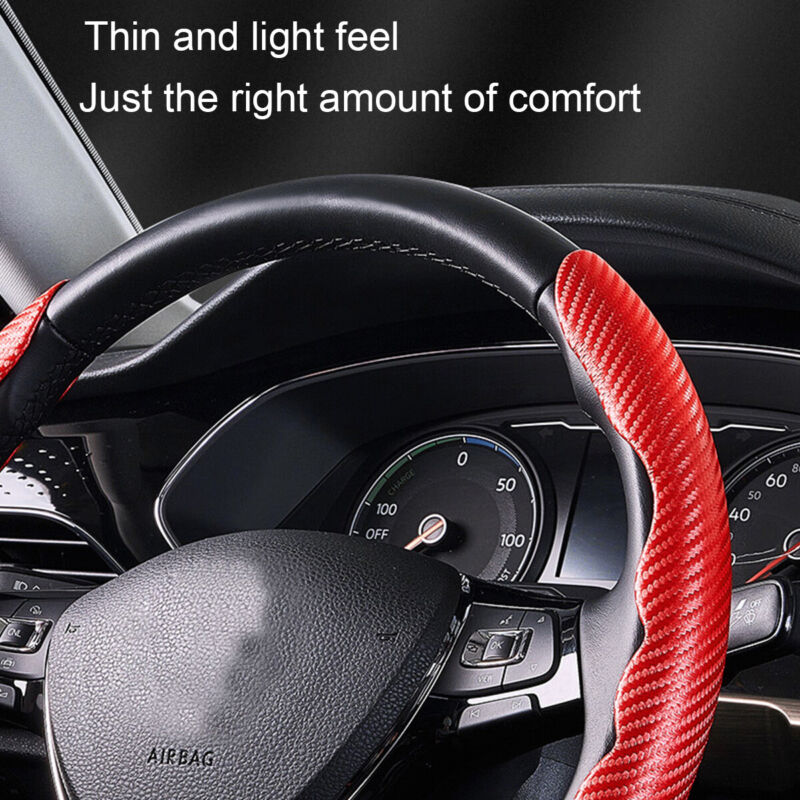 AntiSlip™ Car Steering Wheel Protector Cover Carbon Fiber Pattern Anti-Slip Breathable